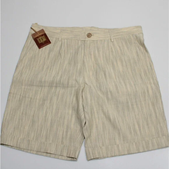 Italo Ferretti NWT Chino / Bermuda Shorts Size XL Beige Melange Cotton & Linen